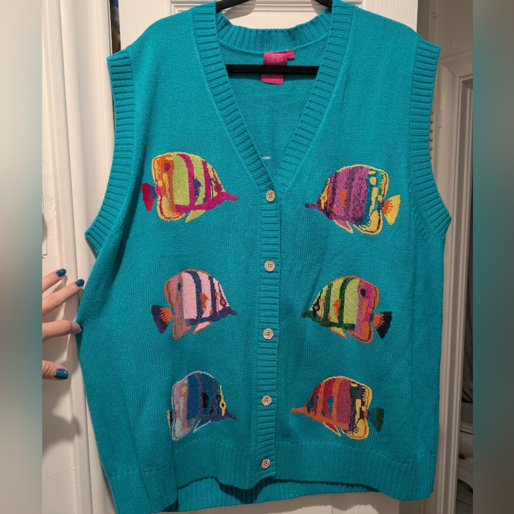 Queen Of Sparkles Tropical Fish Vest XXL